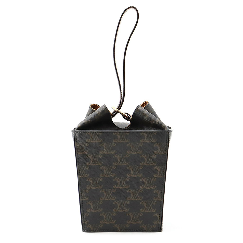 Celine Triomphe Strap Handbag Leather Bag